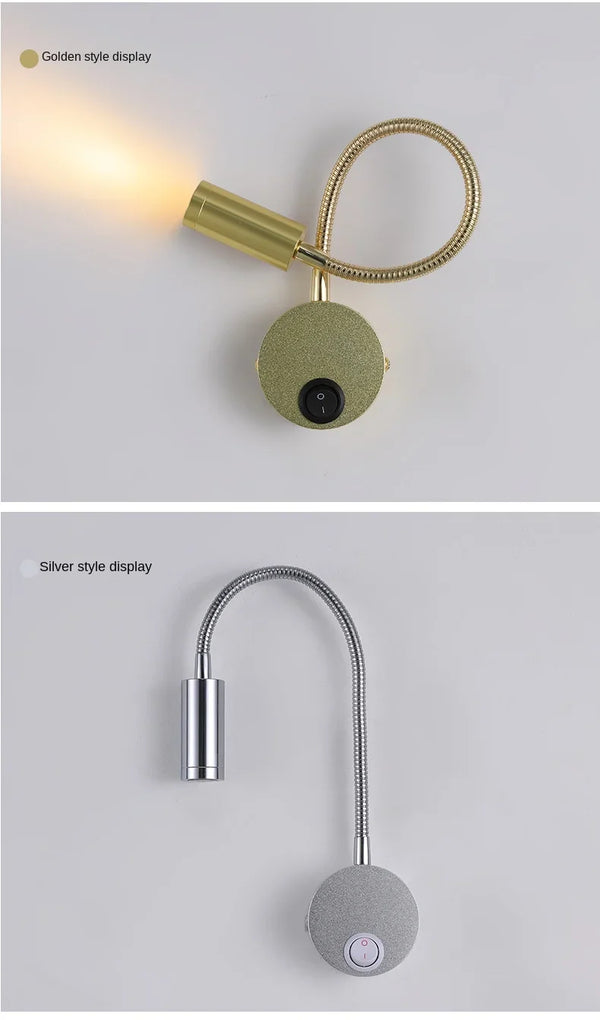 LED applique a collo di cigno - lampada da lettura regolabile