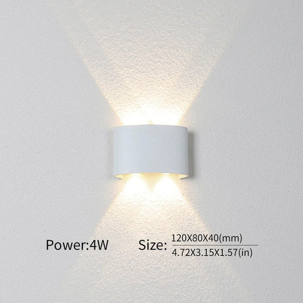 LED wall light - modern indoor/outdoor, up/down, 2W-10W