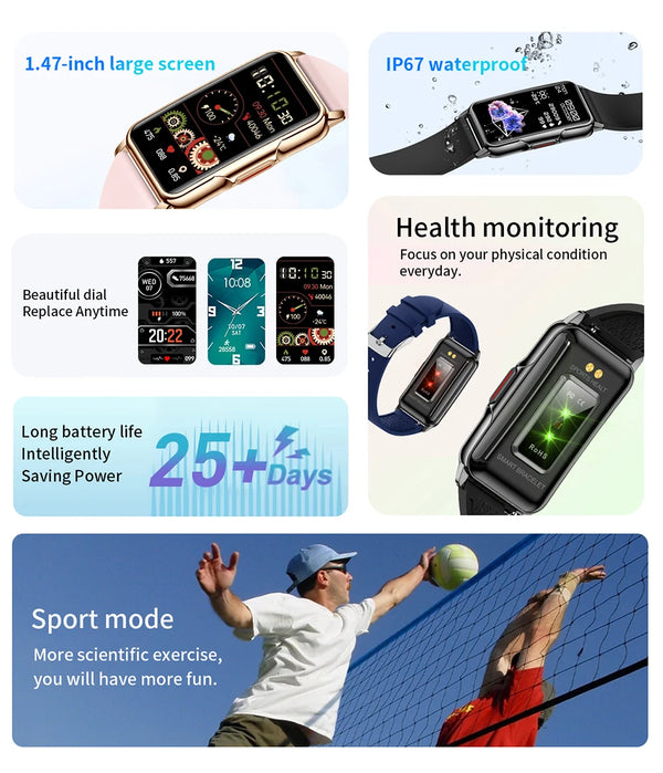 Smartwatch for women - LIGE, full touch, waterproof, fitness tracker