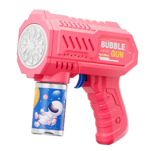 LED bubble gun for kids: portable, automatic launcher