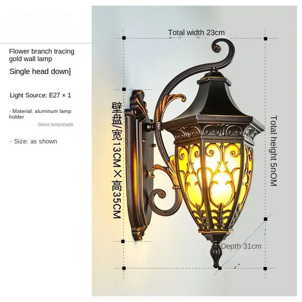 Waterproof outdoor wall light, super bright for garden and balcony
