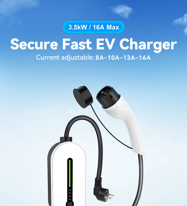 Chargeur EV Portable IPENGEN 3,5 kW – Type 2/GB T, 16 A, IP66