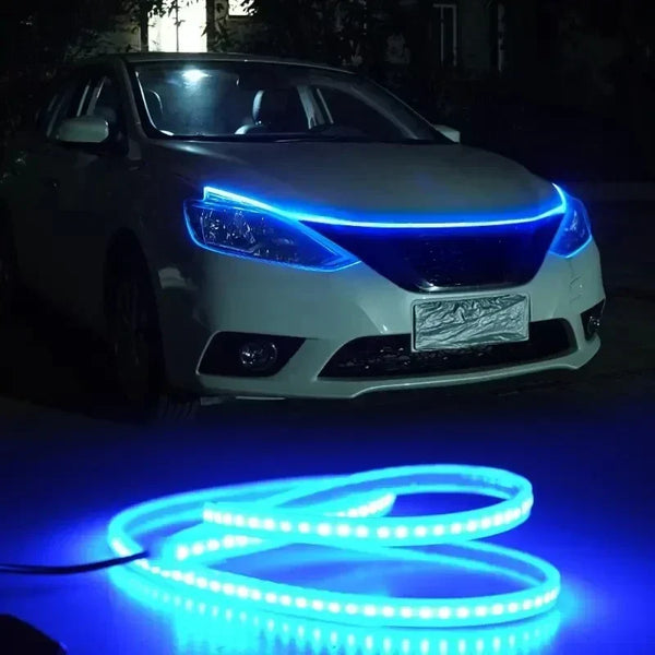 LED car daytime running lights, 12V ambient hood decor