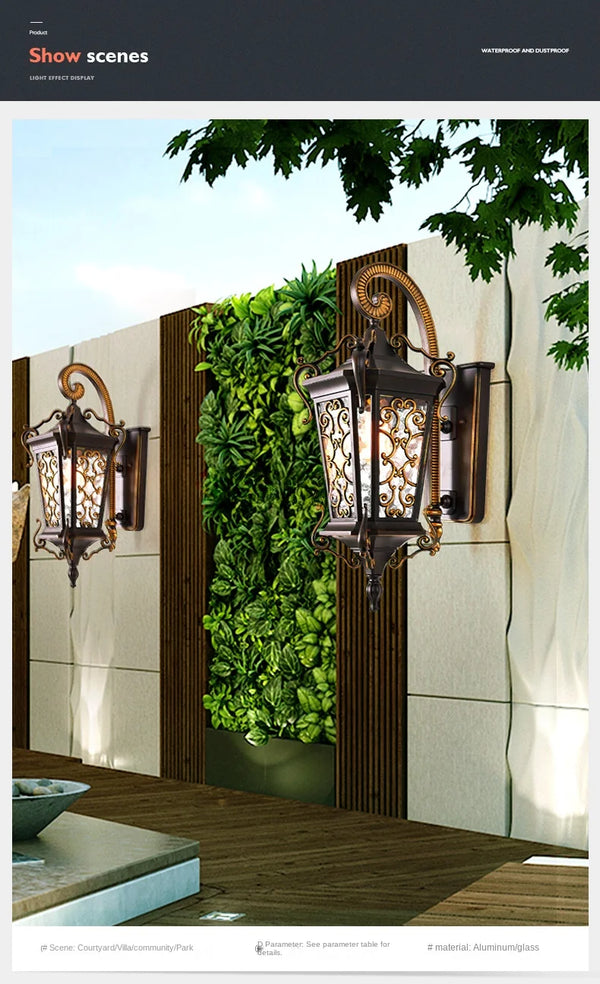 Waterproof outdoor wall light, super bright for garden and balcony