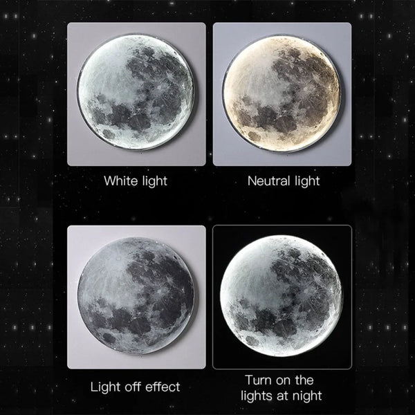 LED moon wall lamp for bedroom and living room decor