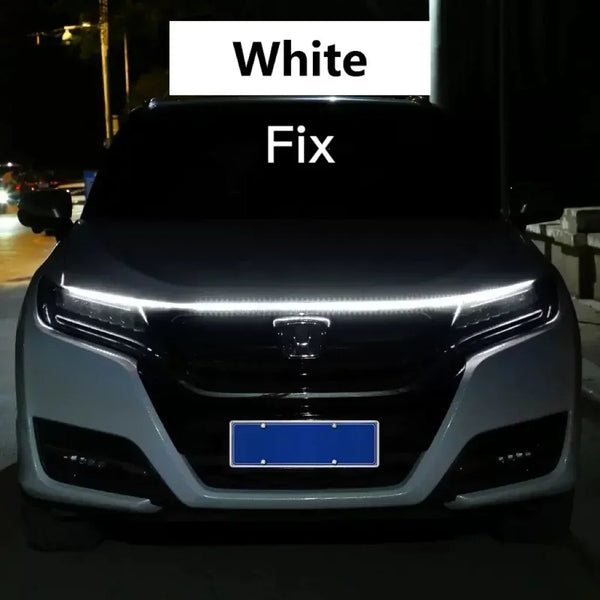 LED car daytime running lights, 12V ambient hood decor