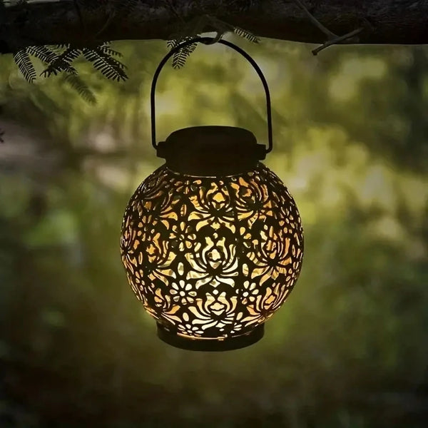 Solar LED garden lights: waterproof, metal lanterns