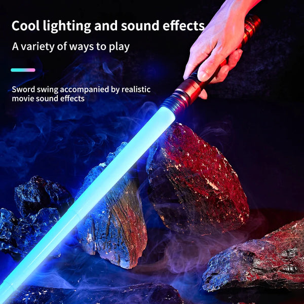 Spada laser giocattolo - 2 in 1, LED a 7 colori, spada luminosa di 75cm