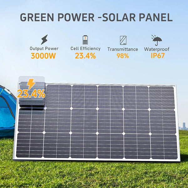 3000 W Pannello solare monocristallino ad alta efficienza – Power bank resistente e impermeabile