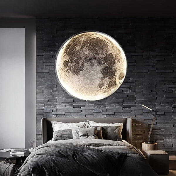 LED moon wall lamp for bedroom and living room decor