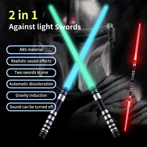 Spada laser giocattolo - 2 in 1, LED a 7 colori, spada luminosa di 75cm