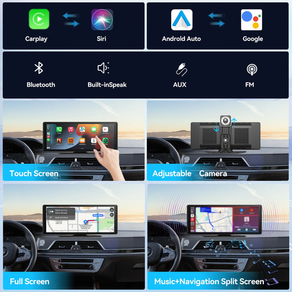 AutoSync – Universal portable wireless CarPlay & Android auto touchscreen