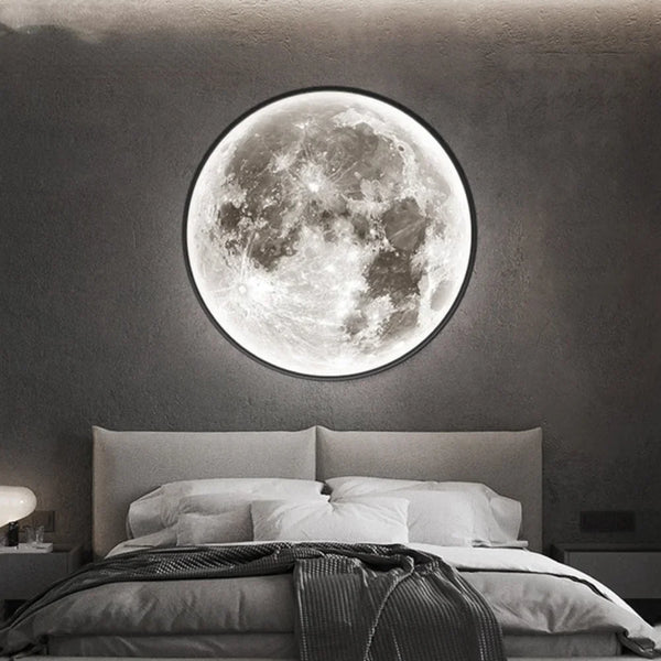 LED moon wall lamp for bedroom and living room decor
