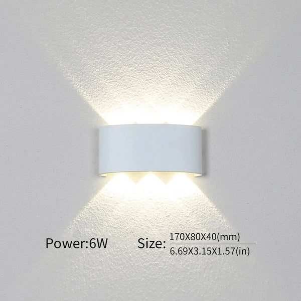 LED wall light - modern indoor/outdoor, up/down, 2W-10W