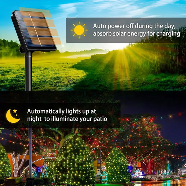 Solar fairy lights: waterproof, 8 modes, outdoor use
