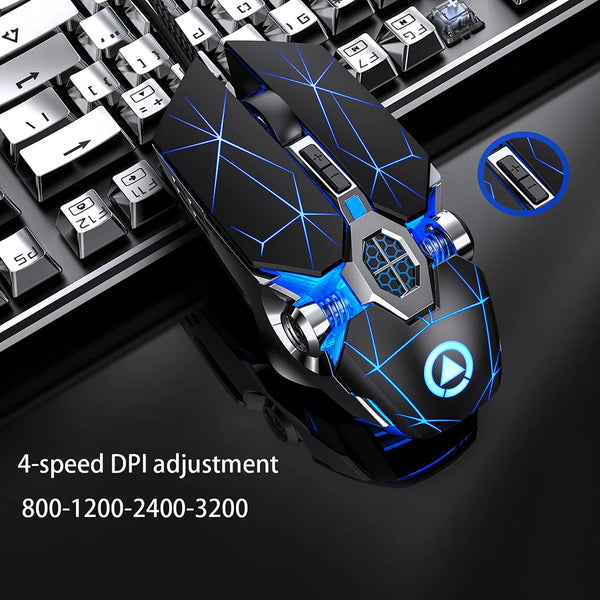 Gaming mouse wired - silent, ergonomic, RGB LED backlit, 3200dpi