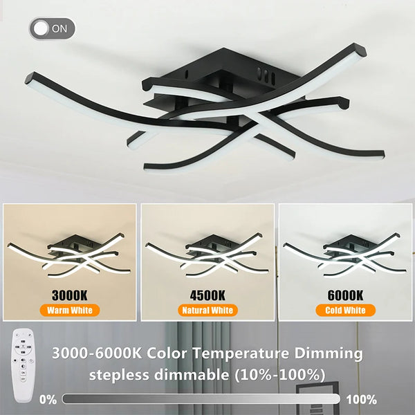 LED ceiling light 28W - curved panel for stylish living