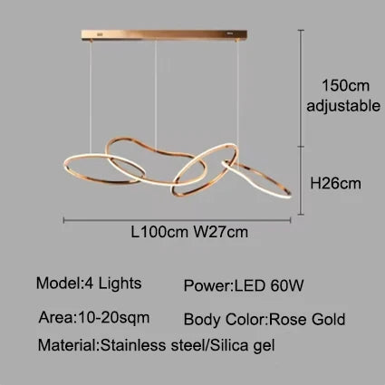 Gold pendant chandelier - modern dining room lighting