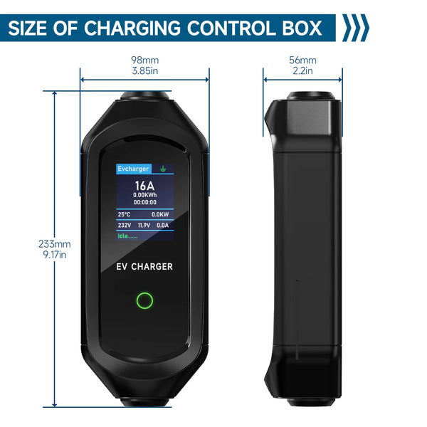 AFEEV 7 kW Smart Portable EV Charger – 32 A Adjustable, Type 2/Type 1/GBT, IP65