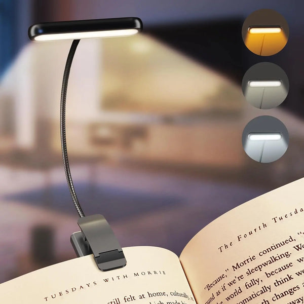 LED luce per libro - 14-LED, ricaricabile USB, modalità calda & fredda