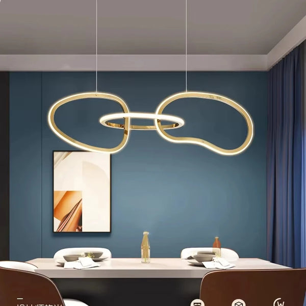 Gold pendant chandelier - modern dining room lighting