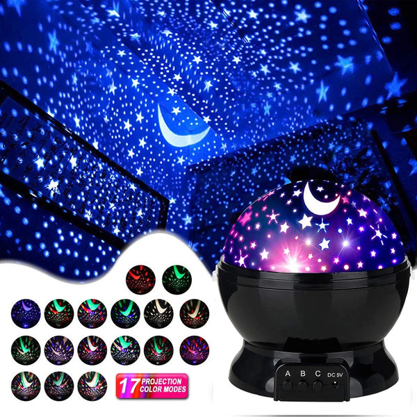 Nebula star projector for kids - 360 rotation, 12 colors