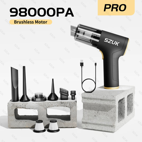 SZUK 98,000 Pa Handheld Car Vacuum Cleaner – Wireless, Ultra-Powerful & Portable