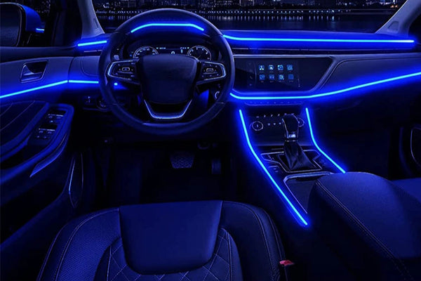 RGB Fiber-optic car interior ambient lighting kit – App & sound-sync control