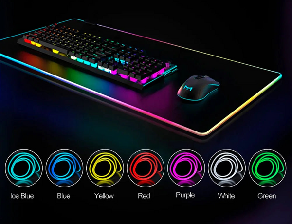 Tapis de souris gaming RGB - grand, éclairé par LED pour les joueurs