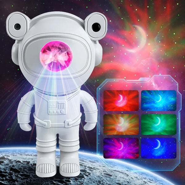 LED kids projector night light: astronaut galaxy design