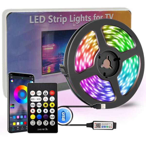 Gaming LED strip lights - RGB, control inteligente, luz de fondo para PC/TV