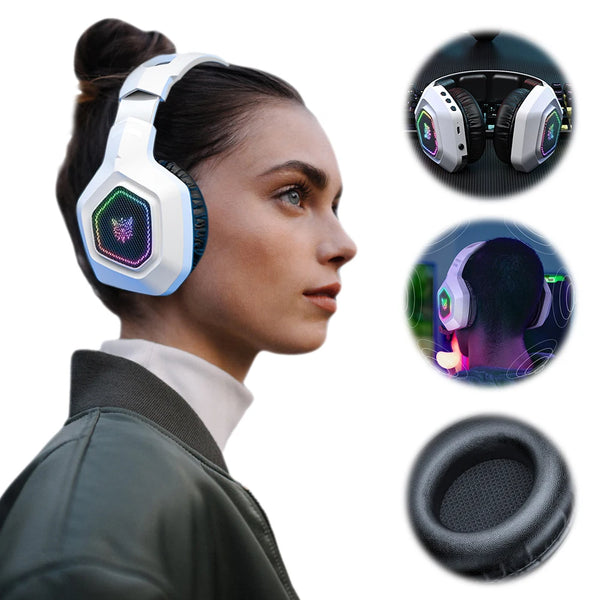 Wireless gaming headset RGB light for PS4 PC laptop
