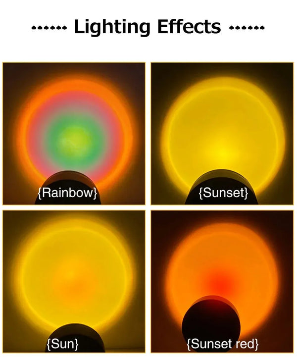 Sunset projector lamp - USB LED for bedroom decor