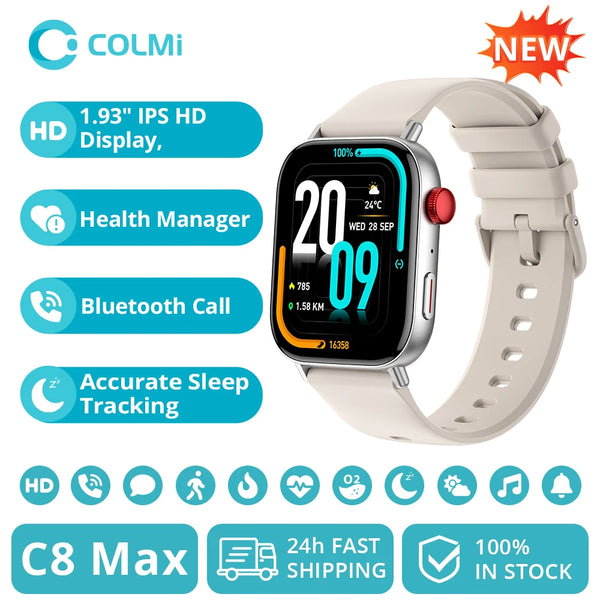 LEDmePLAY Colmi Max - montre intelligente : écran HD, appels vocaux