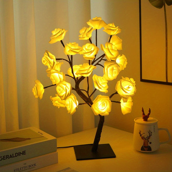 Rose tree LED night light - Alimentata USB, perfetta per decorazioni