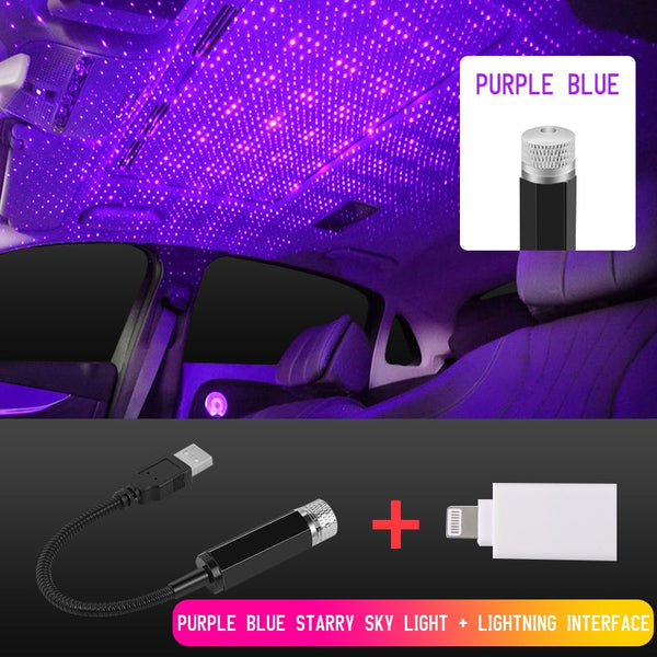 LED car roof star projector - USB ambient lighting