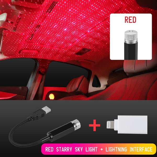 LED car roof star projector - USB ambient lighting