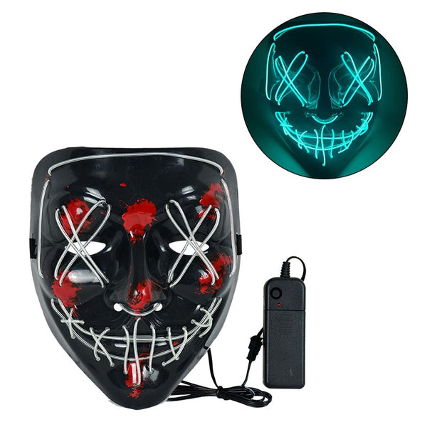 Halloween maschera LED - luce neon, cosplay pronto per la festa