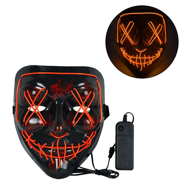 Halloween maschera LED - luce neon, cosplay pronto per la festa