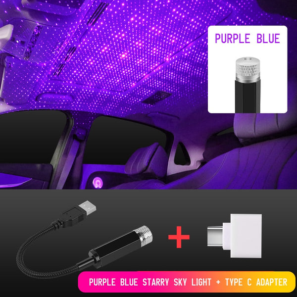 LED car roof star projector - USB ambient lighting
