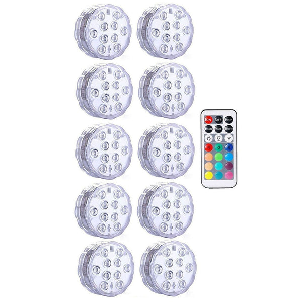 Lumières LED submersibles étanches IP68, multicolores