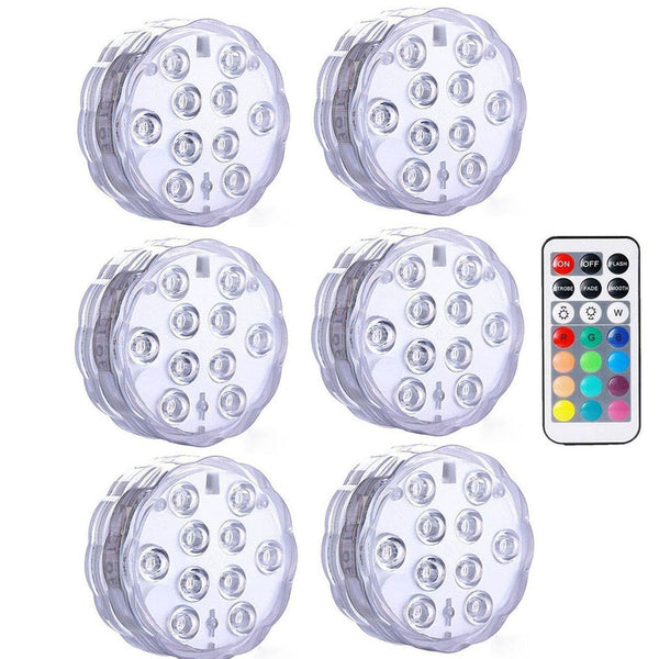 Lumières LED submersibles étanches IP68, multicolores