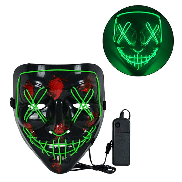 Halloween maschera LED - luce neon, cosplay pronto per la festa