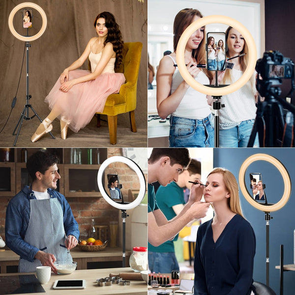 LED selfie ring light, 10-13 inches with tripod