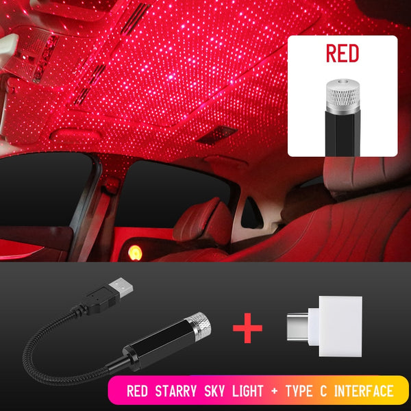 LED car roof star projector - USB ambient lighting