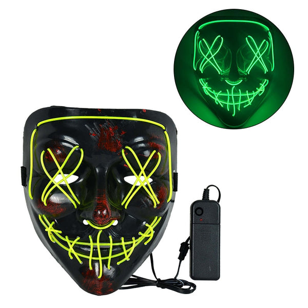 Halloween maschera LED - luce neon, cosplay pronto per la festa