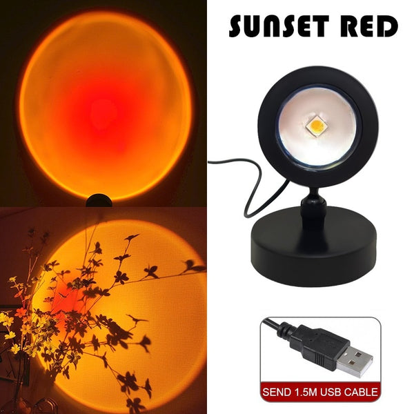 LED zonsondergang projectorlamp - regenboogsfeer