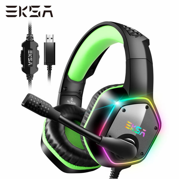 RGB gaming headphones - USB wired, noise cancelling