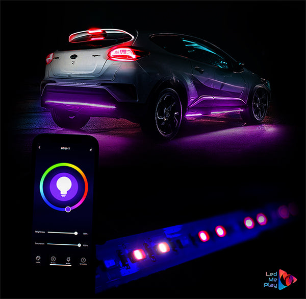 Car LED strip exterior with remote control