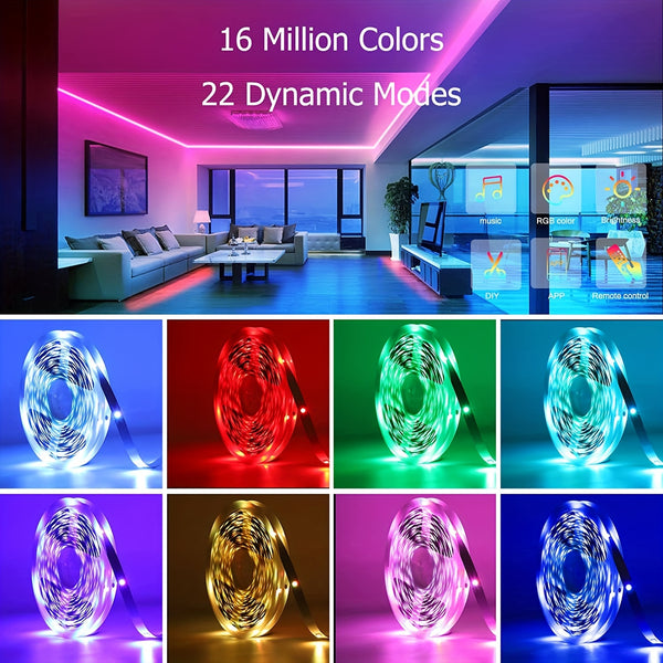 Smart LED strip lights - 50/100ft, contrôlées par application, synchronisation musicale